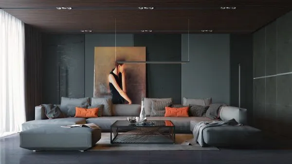25 thiết kế nội thất phòng khách hiện đại tông màu xám cực kỳ sành điệu