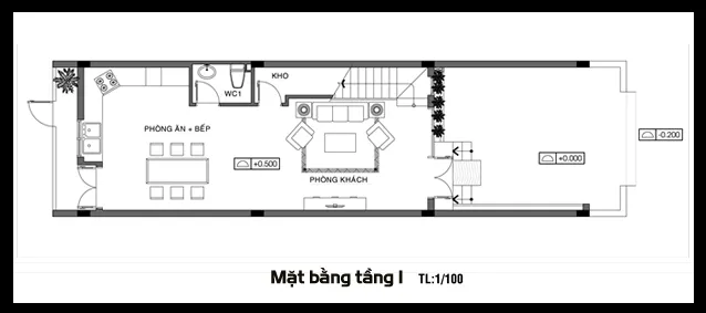 3 mẫu bản vẽ nhà ống 3 tầng thiết kế khoa học và hiện đại