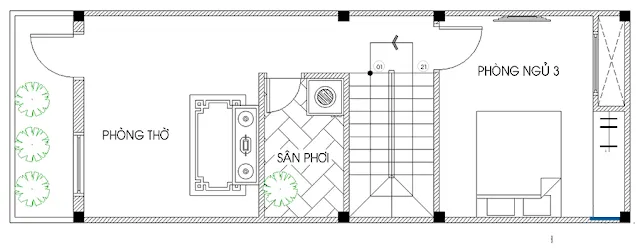 3 mẫu bản vẽ nhà ống 3 tầng thiết kế khoa học và hiện đại