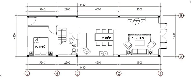 3 mẫu nhà ống 2 tầng 4.5 x15m nhỏ xinh đẹp hút mắt