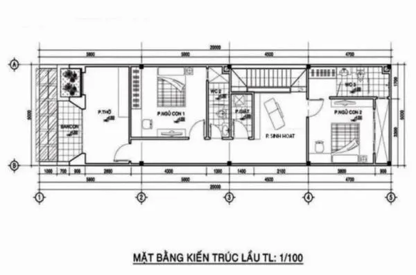 3 mẫu nhà ống 2 tầng đơn giản đẹp kèm bản vẽ