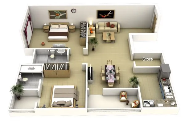 35+ mẫu thiết kế nội thất chung cư 2 phòng ngủ tiện nghi và hiện đại