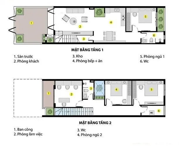 4 mẫu nhà 2 tầng 3 phòng ngủ 5×10 hiện đại đơn giản mà tiện lợi