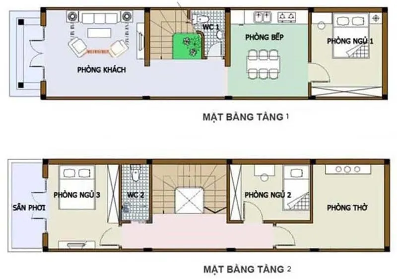 4 mẫu nhà 2 tầng 3 phòng ngủ 5×10 hiện đại đơn giản mà tiện lợi