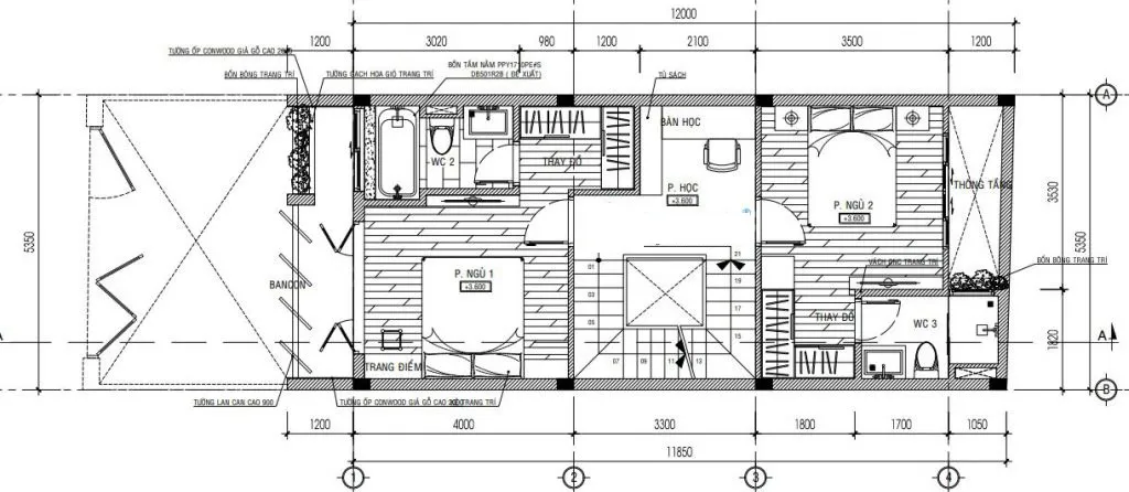 4 mẫu nhà ống 2 tầng 3 phòng ngủ 5×17 đẹp miễn chê