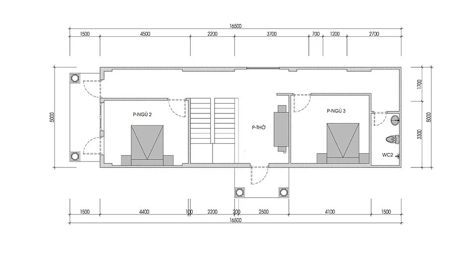 4 mẫu nhà ống 2 tầng 3 phòng ngủ 5×17 đẹp miễn chê