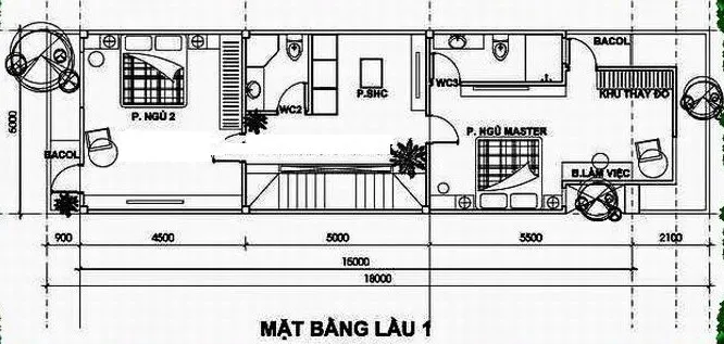 4 mẫu nhà ống 2 tầng 3 phòng ngủ 5×18 đẹp hiện đại và thịnh hành