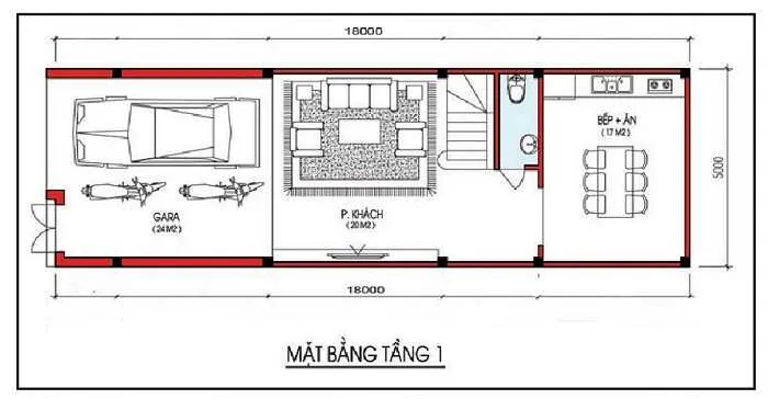 4 mẫu nhà ống 2 tầng 3 phòng ngủ 5×18 đẹp hiện đại và thịnh hành