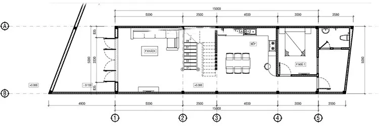 4 mẫu thiết kế + bản vẽ nhà ống 3 tầng 5x15m 4 phòng ngủ đẹp