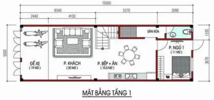 4 mẫu thiết kế + bản vẽ nhà ống 3 tầng 5x15m 4 phòng ngủ đẹp