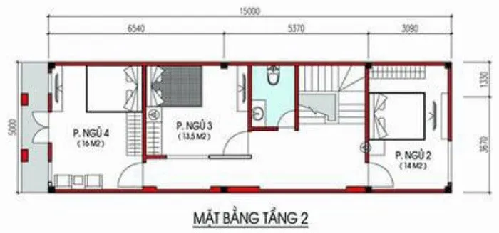 4 mẫu thiết kế + bản vẽ nhà ống 3 tầng 5x15m 4 phòng ngủ đẹp