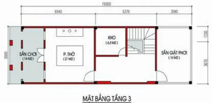 4 mẫu thiết kế + bản vẽ nhà ống 3 tầng 5x15m 4 phòng ngủ đẹp