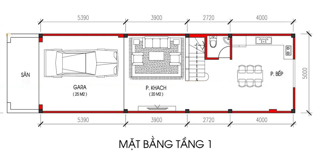 4 mẫu thiết kế + bản vẽ nhà ống 3 tầng 5x15m 4 phòng ngủ đẹp