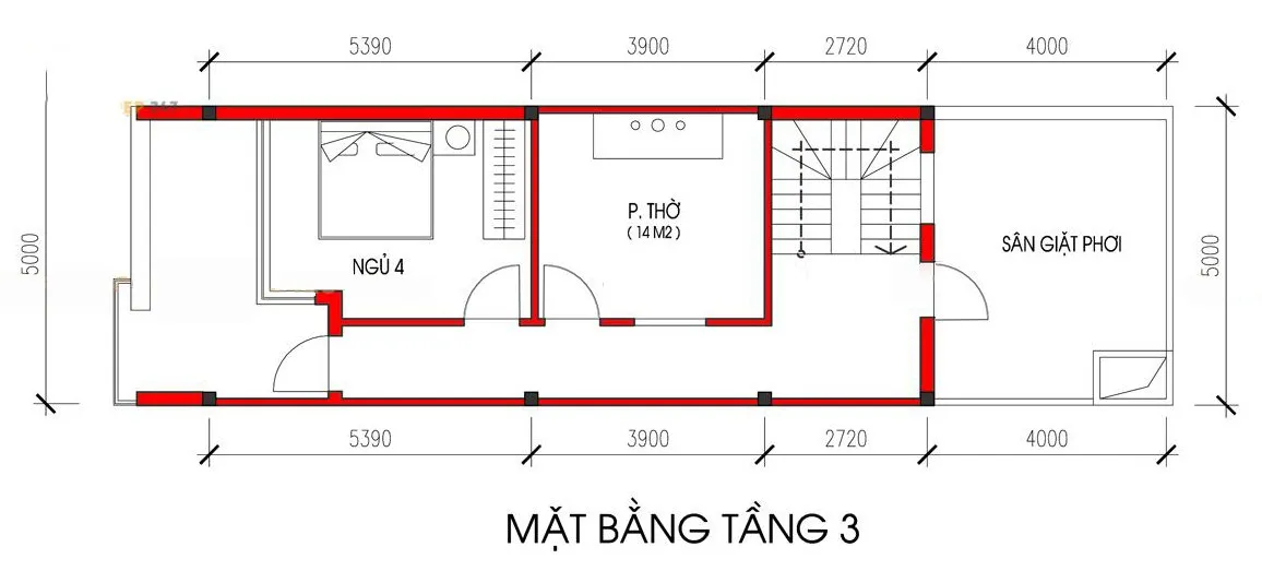 4 mẫu thiết kế + bản vẽ nhà ống 3 tầng 5x15m 4 phòng ngủ đẹp