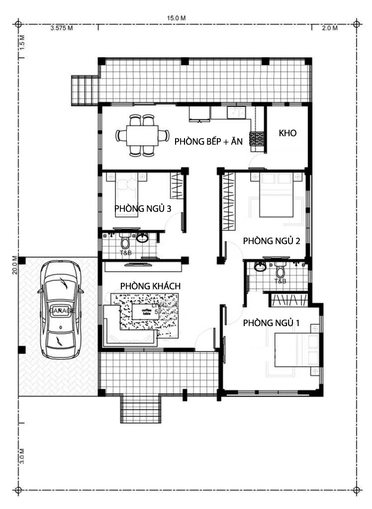 5 mẫu bản vẽ thiết kế nhà cấp 4 đẹp nên lưu tâm khi xây nhà