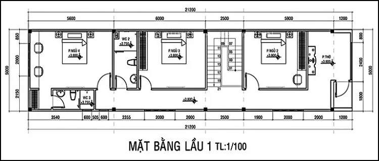 5 mẫu nhà 2 tầng 4 phòng ngủ 100m2 đầy đủ công năng và tính thẩm mỹ