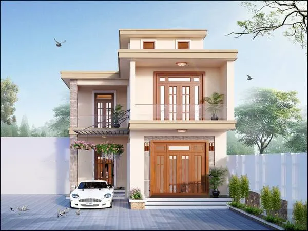 5 mẫu nhà 2 tầng chữ l 100m2 mái bằng đẹp được lựa chọn nhiều