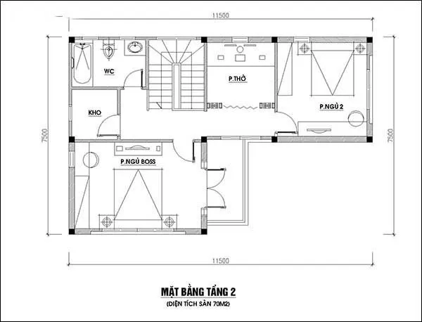 5 mẫu nhà 2 tầng mái thái mặt tiền 7m sang xịn như biệt thự