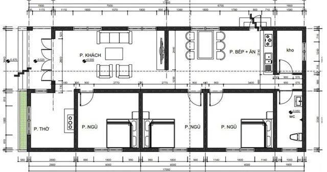 5 mẫu nhà cấp 4 7×17 siêu đẹp siêu rẻ được xây nhiều nhất