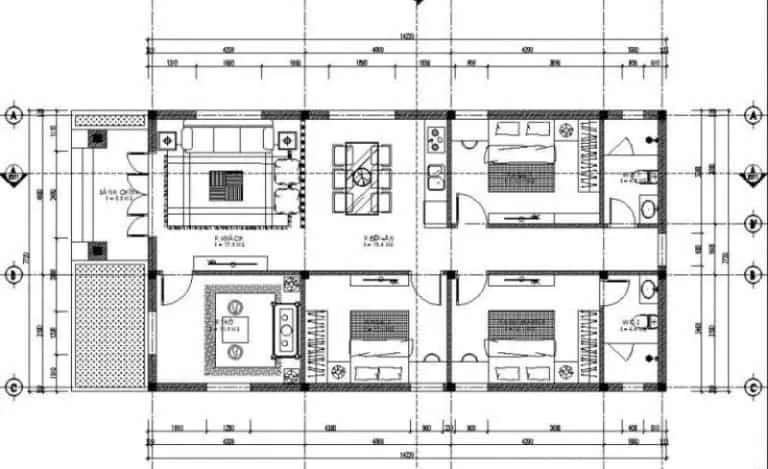 5 mẫu nhà cấp 4 8×12 2-3 phòng ngủ đẹp và sang trọng