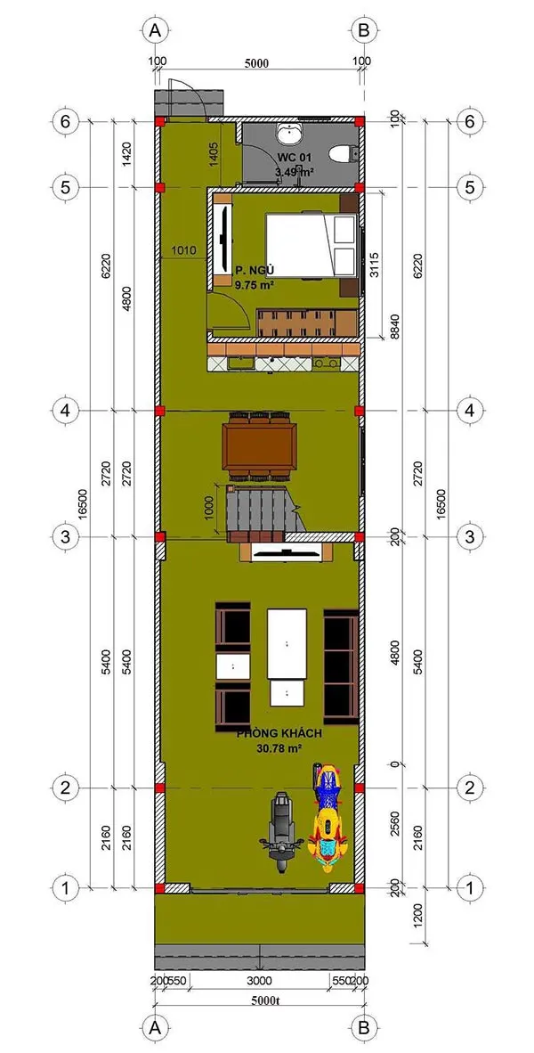 5 mẫu nhà ống 2 tầng 3 phòng ngủ 1 phòng thờ đa dạng trong thiết kế