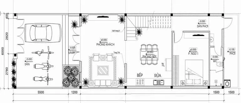 5 mẫu nhà ống 2 tầng 6x20m đẹp hiện đại khó rời mắt