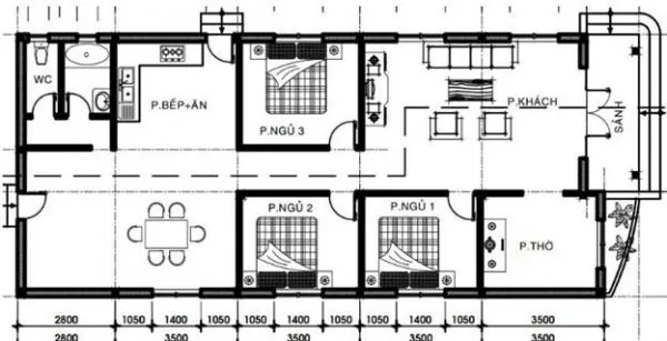 5 Phong cách thiết kế nhà 1 tầng 3 phòng ngủ đẹp nhất