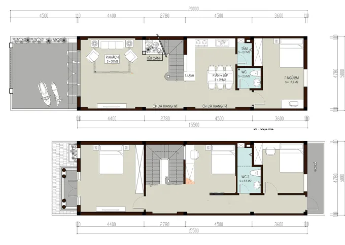 6 mẫu nhà 2 tầng 100m2 4 phòng ngủ đa dạng phong cách và thiết kế