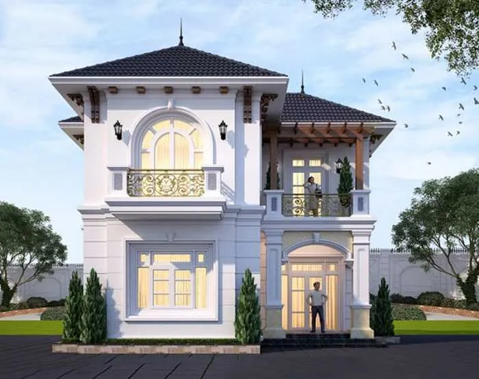 6 mẫu nhà 2 tầng 4 phòng ngủ 80m2 đẹp không nên bỏ qua