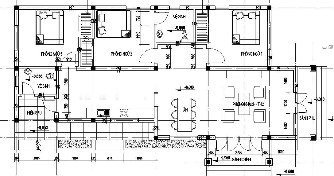 7 mẫu mặt bằng nhà cấp 4 đẹp và khoa học được nhiều người yêu thích