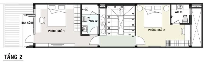 Bản vẽ nhà ống 3 tầng 4x16m phong cách hiện đại 3 phòng ngủ