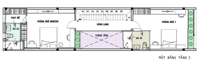 Bản vẽ thiết kế nhà ống 3 tầng hoàn hảo cho gia đình hiện đại