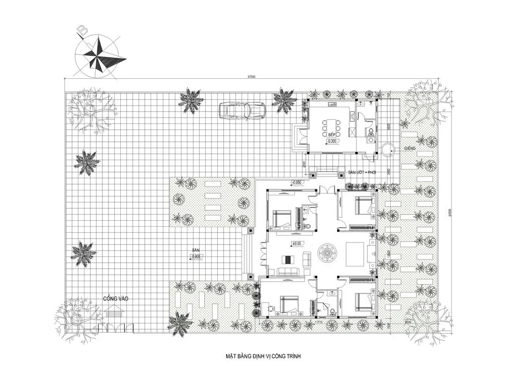 Biệt thự 1 tầng 120m2 mái thái thiết kế hiện đại cuốn mọi ánh nhìn