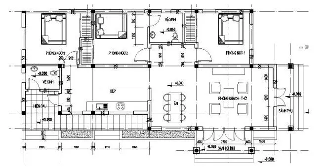 Biệt thự 1 tầng ở quê kinh phí 1 tỷ đồng 3 phòng ngủ