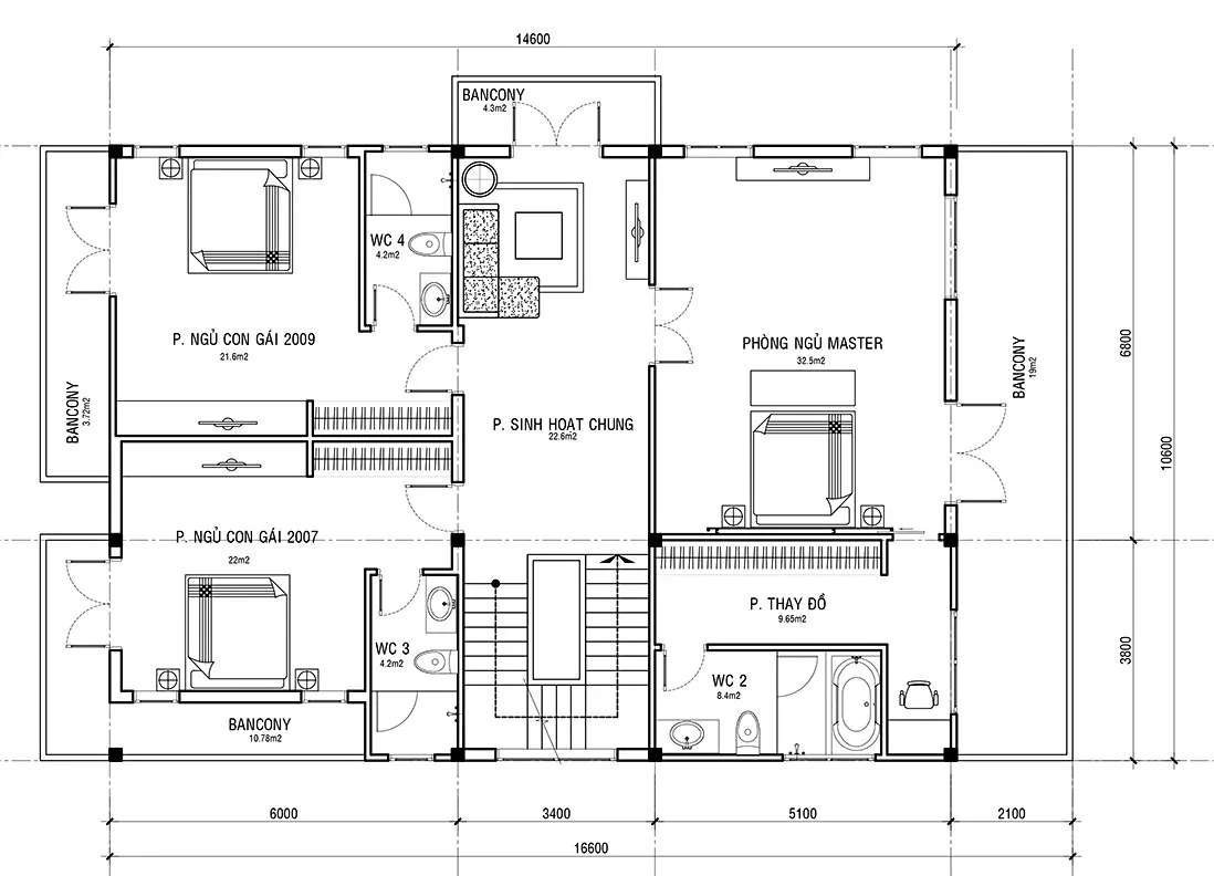 Biệt thự tân cổ điển 3 tầng đẹp 5 phòng ngủ