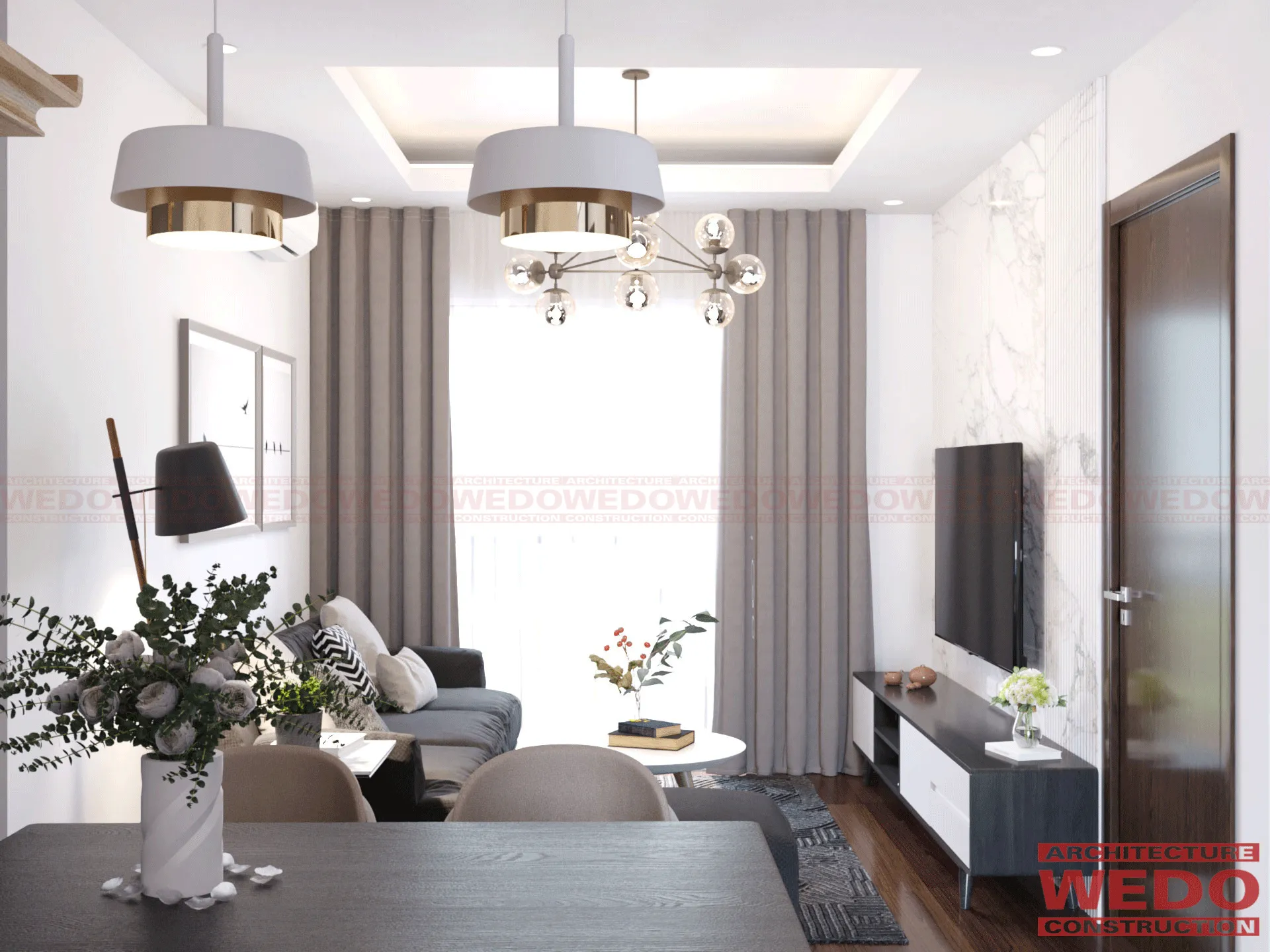 Bỏ túi bí kíp hoàn thiện chung cư 70m2 2 phòng ngủ