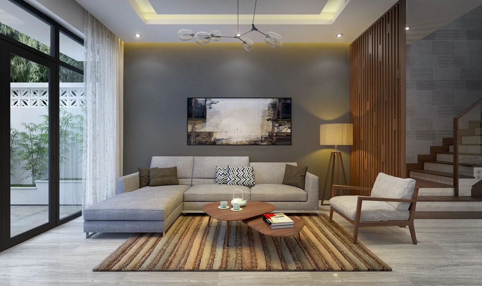 BST mẫu thiết kế nội thất phòng khách nhà ống HOT nhất 2024