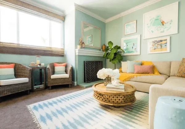 Các kiểu phối màu nội thất phòng khách chung cư tuyệt đẹp