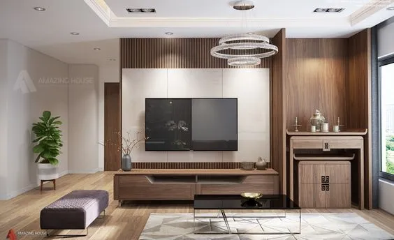 Các mẫu thiết kế nội thất phòng khách có bàn thờ cho căn hộ chung cư