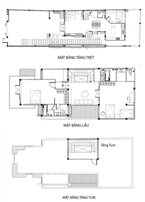 Chia sẻ 4 mẫu bản vẽ nhà ống đẹp 2 tầng 1 tum đáng tham khảo
