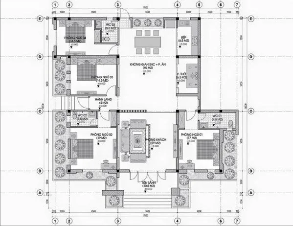 Chiêm ngưỡng mẫu biệt thự 1 tầng 4 phòng ngủ tại Thanh Hoá