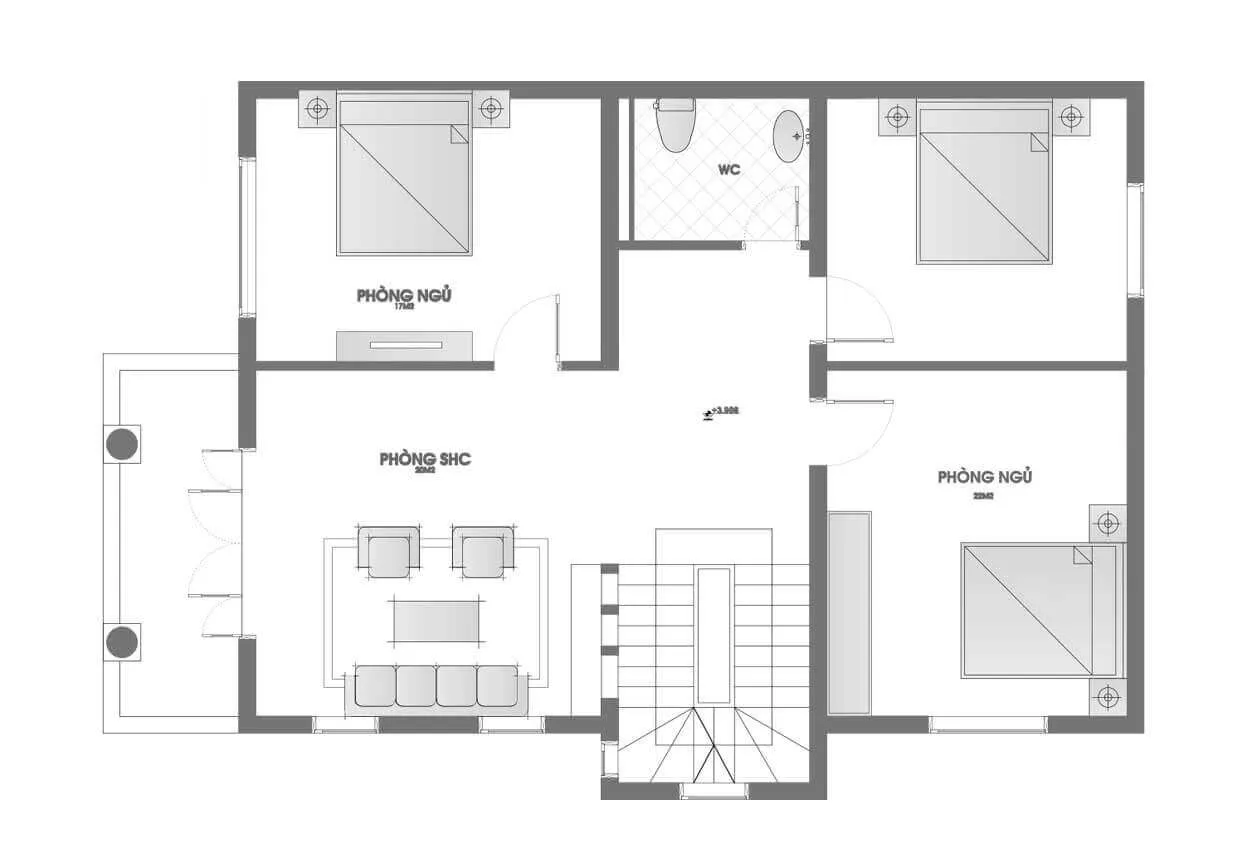 Chiêm ngưỡng mẫu nhà đẹp 3 tầng 8x12m hiện đại tiện nghi