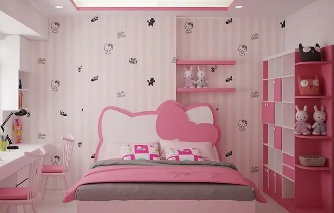 Chiêm ngưỡng những mẫu nội thất phòng ngủ Hello Kitty “ngọt” rụng rời