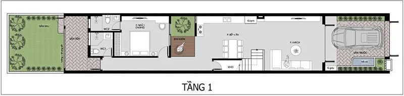 Độc đáo thiết kế nhà 1 trệt 1 lầu 5x18m có mặt tiền bằng gạch bông gió