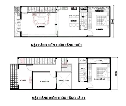 Đứng hình trước 5 mẫu nhà 2 tầng 3 phòng ngủ 5×15 nhỏ đẹp đơn giản