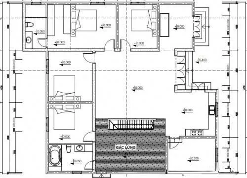 Gợi ý 3 thiết kế nhà cấp 4 gác lửng 5 phòng ngủ đẹp, tối đa không gian