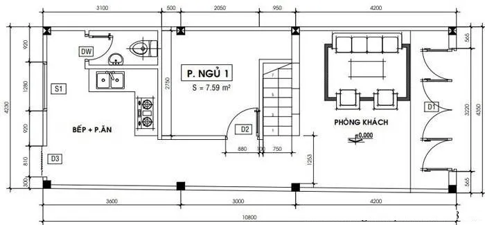 Gợi ý 4 cách bố trí công năng phù hợp cho nhà ống 2 tầng 4x11m