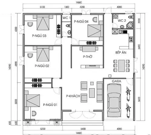 Gợi ý 6 mẫu nhà cấp 4 có gara ô tô đẹp tiện nghi