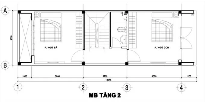 Gợi ý thiết kế mẫu nhà 3 tầng 1 tum full bản vẽ