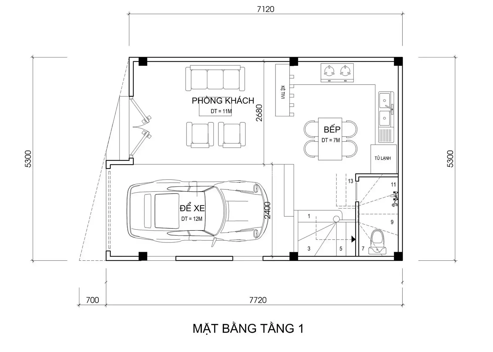 Hé lộ 3 mẫu thiết kế nhà 3 tầng 5x8m hiện đại tiện nghi